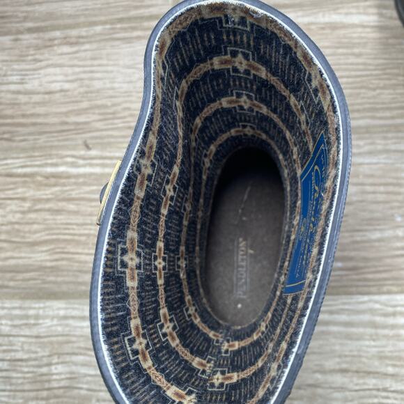 Pendleton Men’s Rain Boots Size 10 US – Black Rubber Embossed Tribal Pattern - Picture 11 of 15